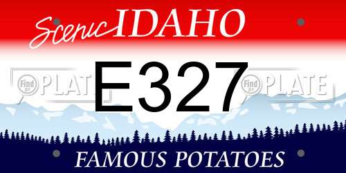 E327 Idaho License Plate