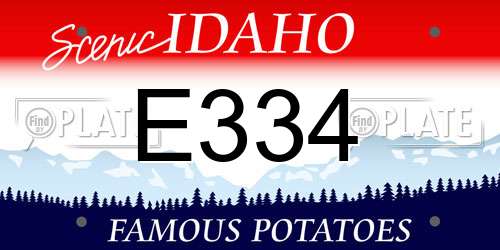 E334 Idaho License Plate