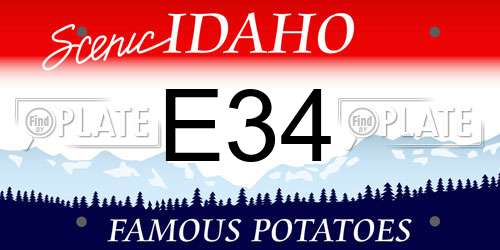 E34 Idaho License Plate