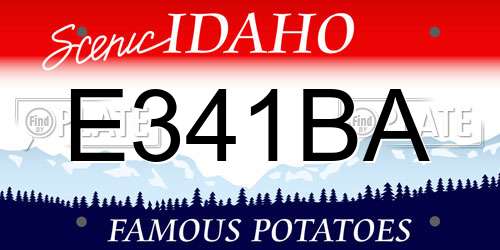 E341BA Idaho License Plate
