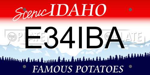 E34IBA Idaho License Plate