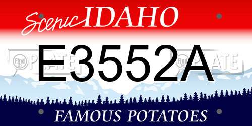 E3552A Idaho License Plate