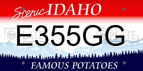 E355GG Idaho License Plate