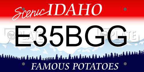 E35BGG Idaho License Plate