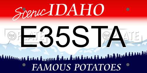 E35STA Idaho License Plate