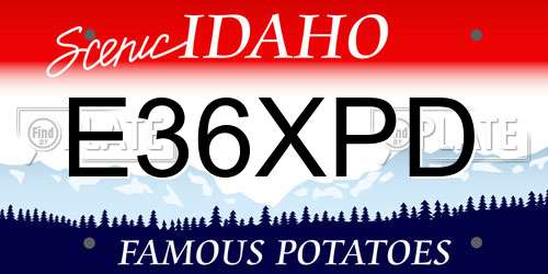 E36XPD Idaho License Plate