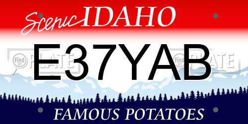 E37YAB Idaho License Plate