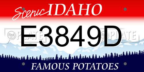 E3849D Idaho License Plate