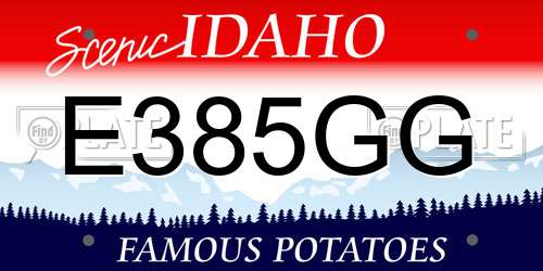 E385GG Idaho License Plate