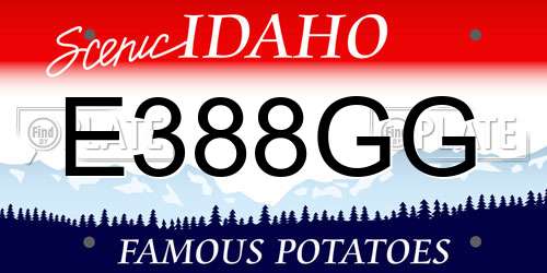 E388GG Idaho License Plate