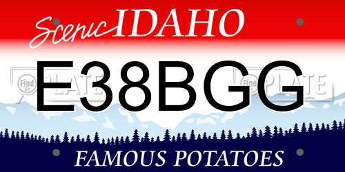 E38BGG Idaho License Plate