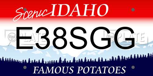 E38SGG Idaho License Plate