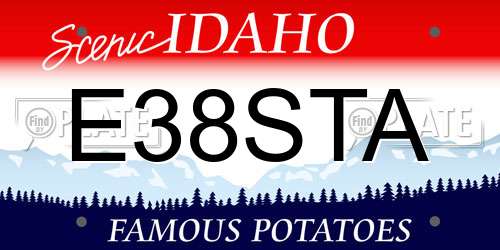 E38STA Idaho License Plate