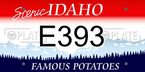 E393 Idaho License Plate