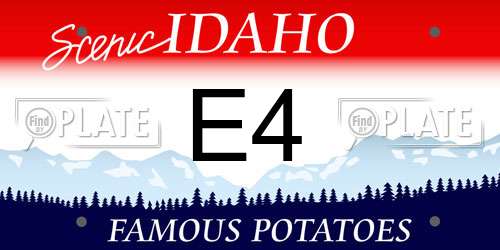 E4 Idaho License Plate