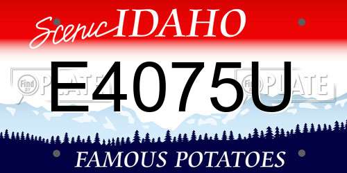 E4075U Idaho License Plate