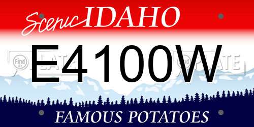 E4100W Idaho License Plate