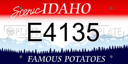 E4135 Idaho License Plate