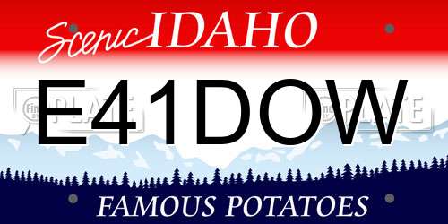 E41DOW Idaho License Plate
