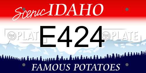 E424 Idaho License Plate