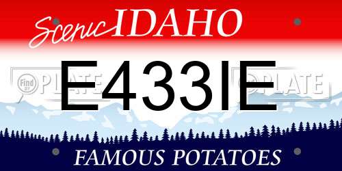 E433IE Idaho License Plate