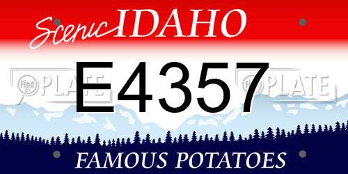E4357 Idaho License Plate