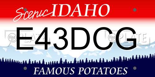 E43DCG Idaho License Plate