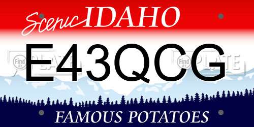 E43QCG Idaho License Plate