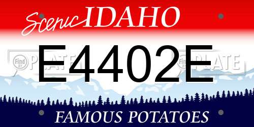 E4402E Idaho License Plate