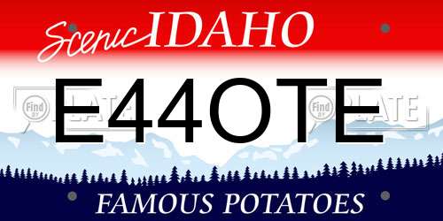 E44OTE Idaho License Plate