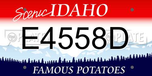 E4558D Idaho License Plate