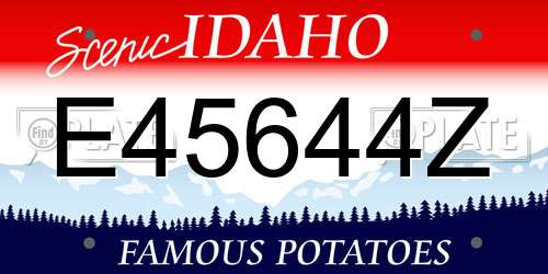 E45644Z Idaho License Plate