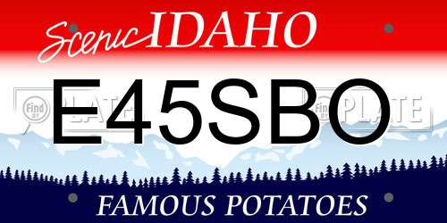 E45SBO Idaho License Plate