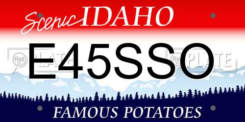 E45SSO Idaho License Plate