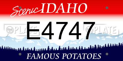 E4747 Idaho License Plate