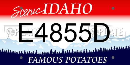 E4855D Idaho License Plate