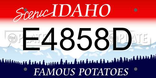 E4858D Idaho License Plate