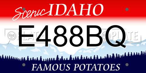 E488BQ Idaho License Plate