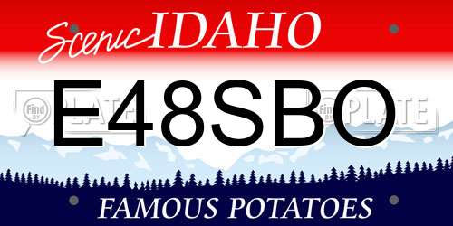 E48SBO Idaho License Plate