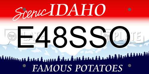 E48SSO Idaho License Plate