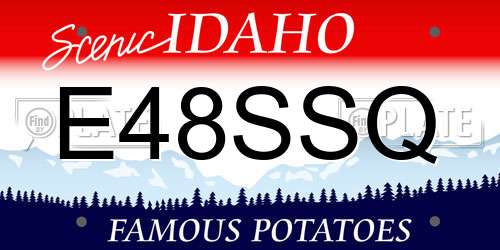 E48SSQ Idaho License Plate