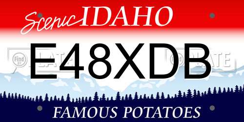 E48XDB Idaho License Plate