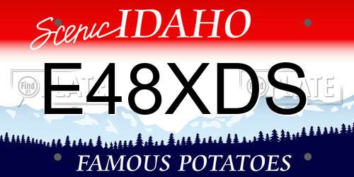 E48XDS Idaho License Plate