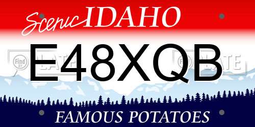 E48XQB Idaho License Plate