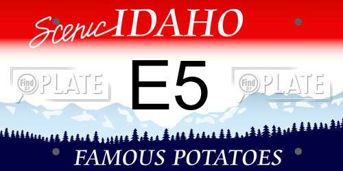 E5 Idaho License Plate