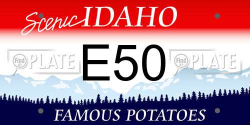 E50 Idaho License Plate