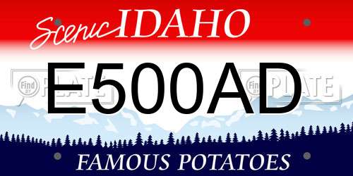 E500AD Idaho License Plate