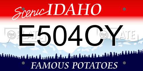 E504CY Idaho License Plate