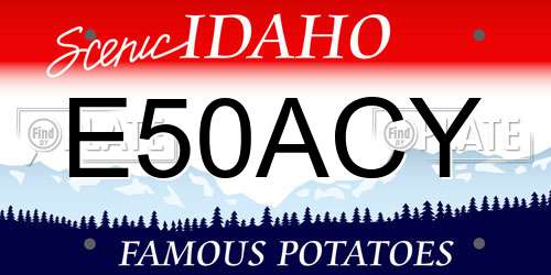 E50ACY Idaho License Plate