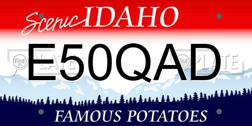 E50QAD Idaho License Plate